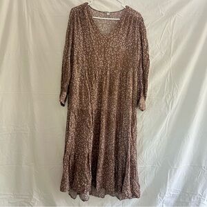Mauve Leapord Patterned Dress